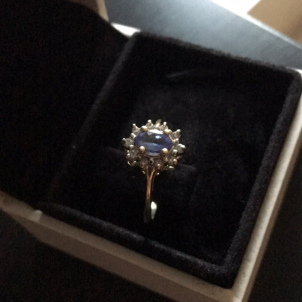 Gold diamond birthstone ring